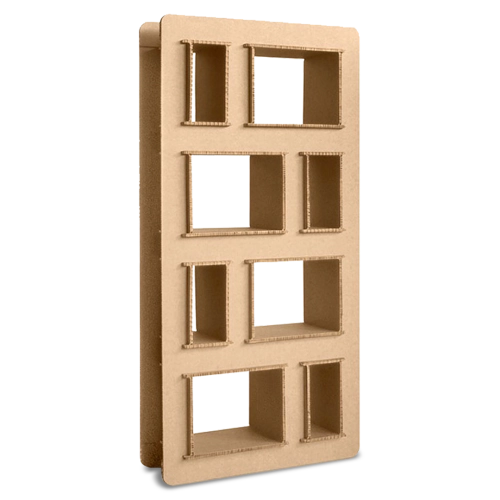 libreria in cartone colore avana