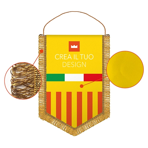 dettagli materiale gagliardetto pentagonale