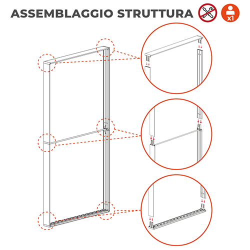 montaggio struttura totem