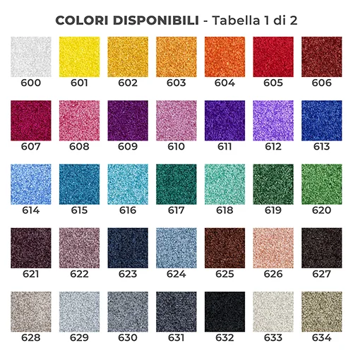 Colori disponibili per stampa zerbini
