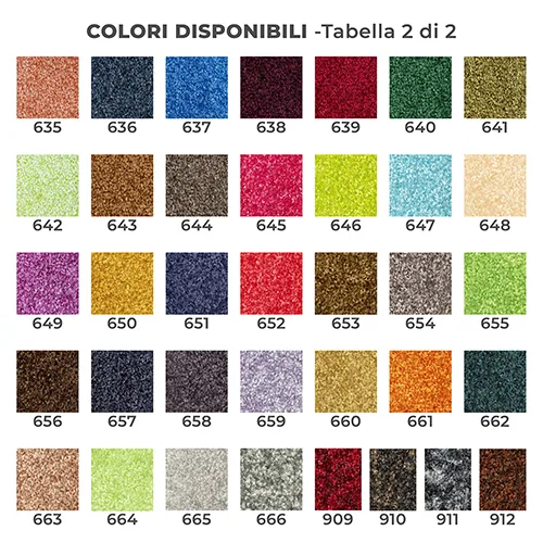 Colori disponibili per stampa tappeto