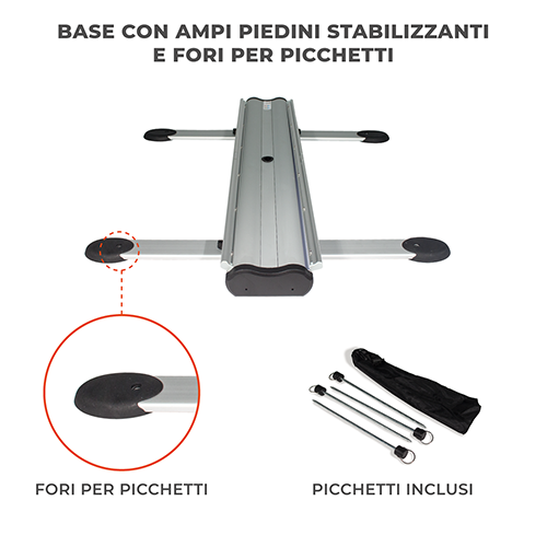 Base del Rollup Outdoor Bifacciale con piedini sta