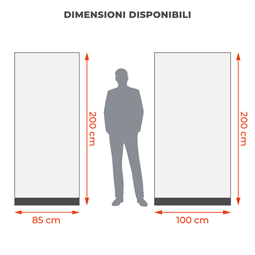 Rollup Basic disponibile in due dimensioni: 85x200