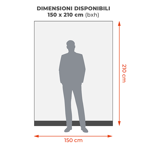 Rollup XXL in formato 150x210 cm, ideale per fiere