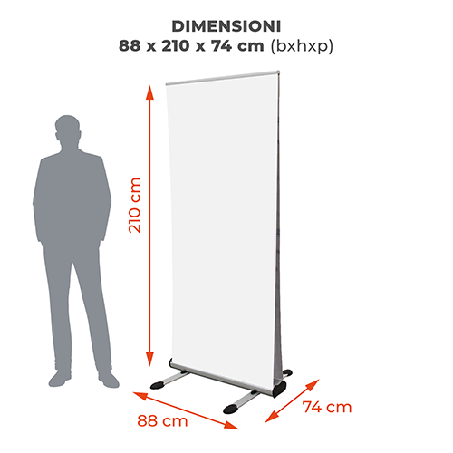 Rollup Outdoor Bifacciale con dimensioni di 88x210