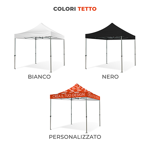 Tetti gazebo in bianco, nero o personalizzabili co