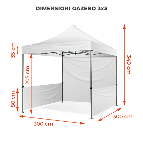 Dimensioni gazebo 3x3