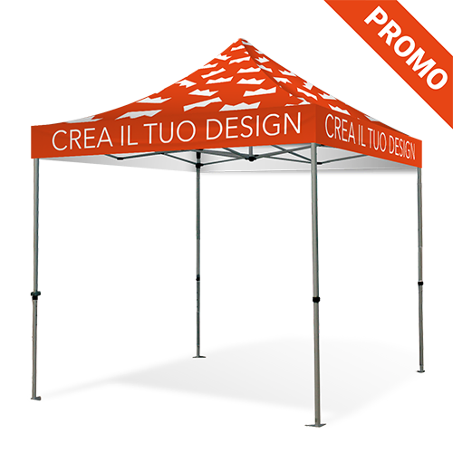 Vista del gazebo personalizzato 3x3 con struttura