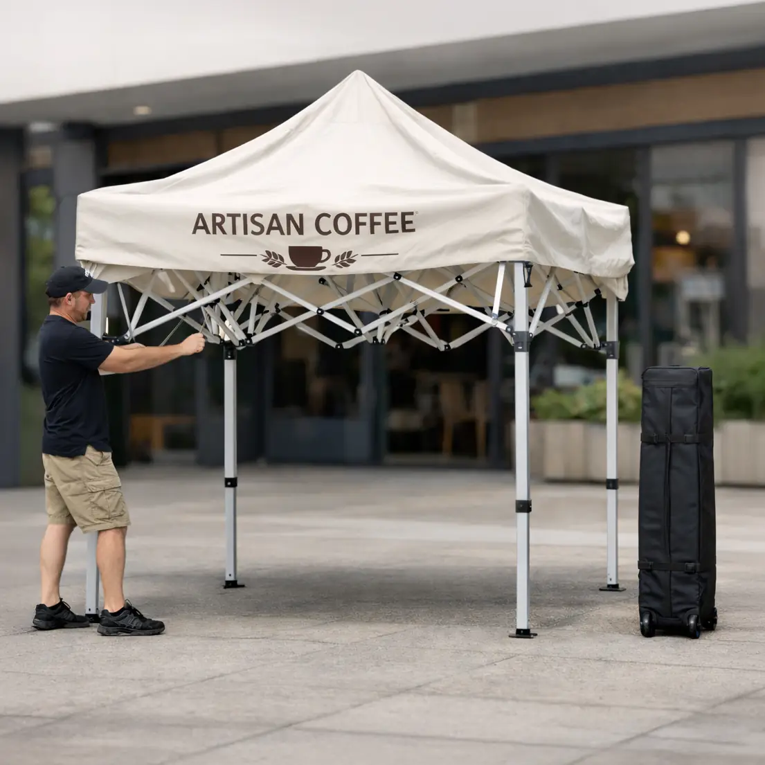 Gazebo pieghevole professionale con borsa trolley facile da trasportare