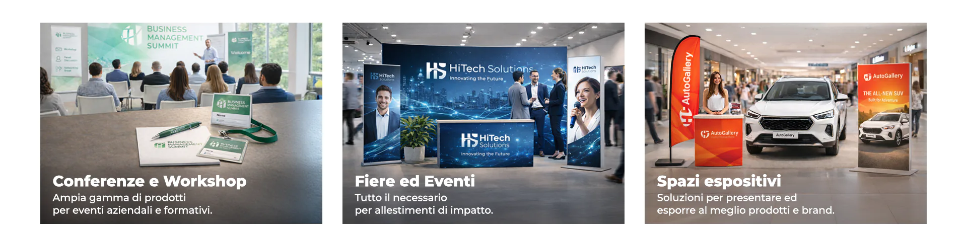 Soluzioni per allestimenti di eventi, fiere, convention e spazi espositivi