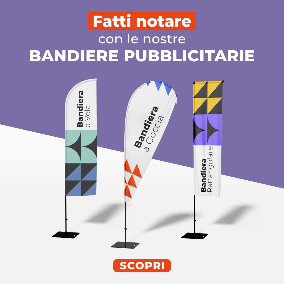 bandiere pubblicitarie a vela, goccia e rettangolari