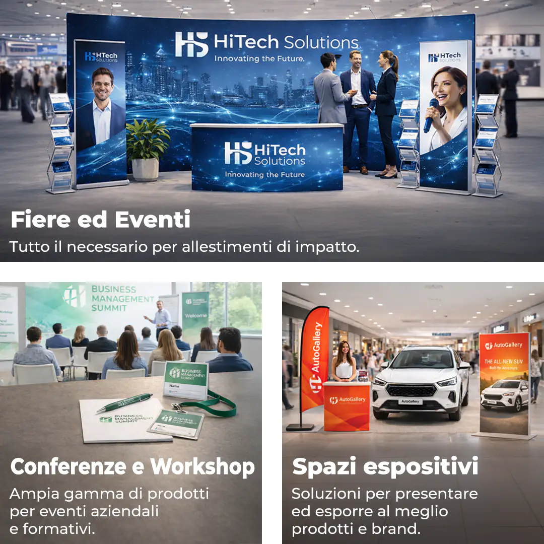 Soluzioni per allestimenti di eventi, fiere, convention e spazi espositivi