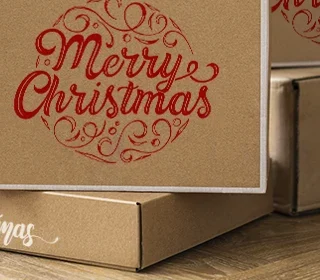 scatole cartone personalizzate Merry Christmas