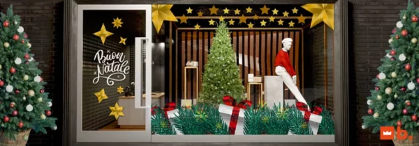 vetrina natale abbigliamento