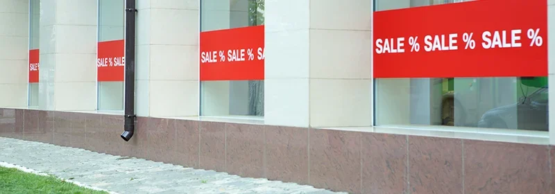 scritte saldi adesive per vetrina