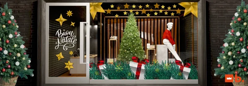 vetrina natale abbigliamento